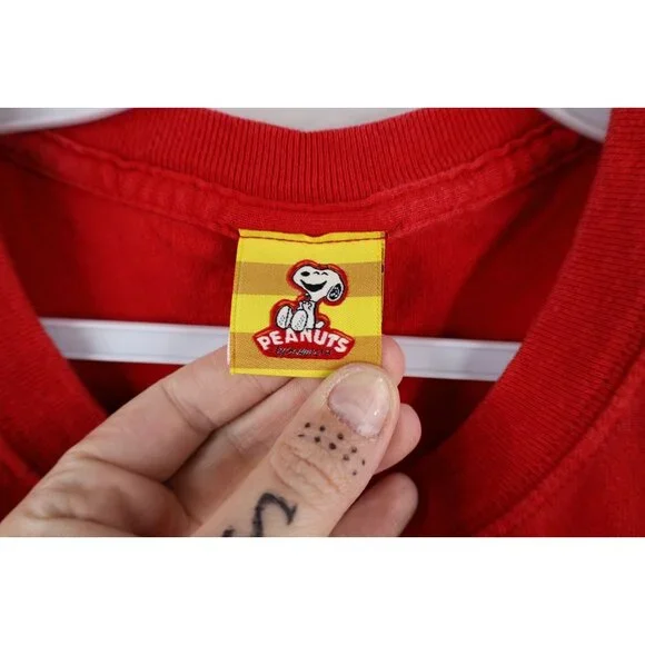 Vintage Snoopy Peanuts Mens Medium Faded Woodstock Snoopy Fourth of July T-Shirt - Picture 6 of 11